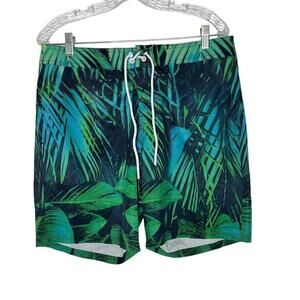 American Eagle Outfitters Blue Green Tropical Swim Board Shorts Size M Men's